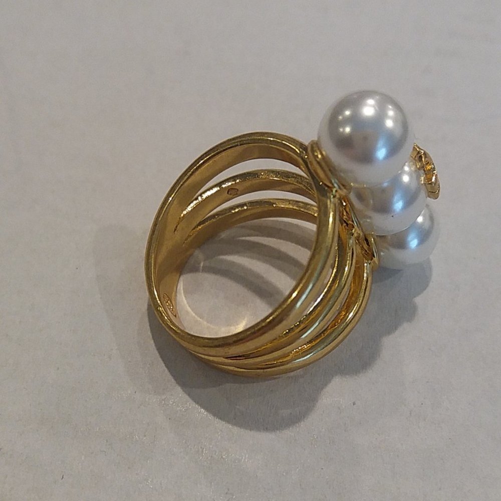 Tory Burch Kira Pearl Stackable Ring Size 7 - Picture 7 of 11